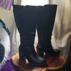 COPY - Black leather knee high boots